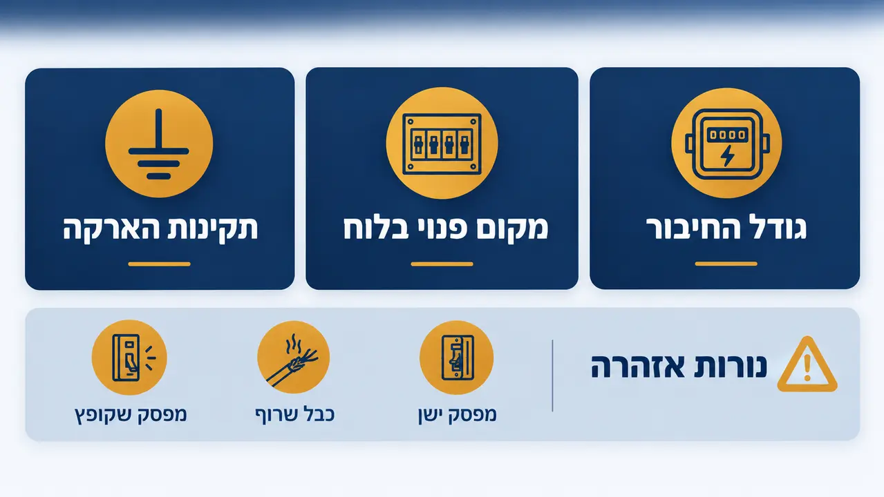 בדיקת לוח חשמל ביתי לפני התקנת עמדת טעינה