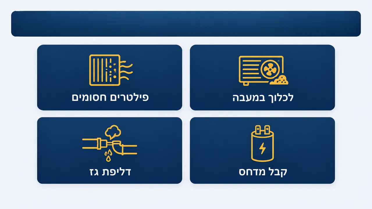 מזגן פועל אך אינו מקרר - הסיבות הנפוצות לתקלה