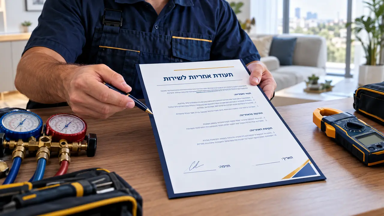 רשימת תנאי אחריות שחובה לקבל בכתב על תיקון מזגן